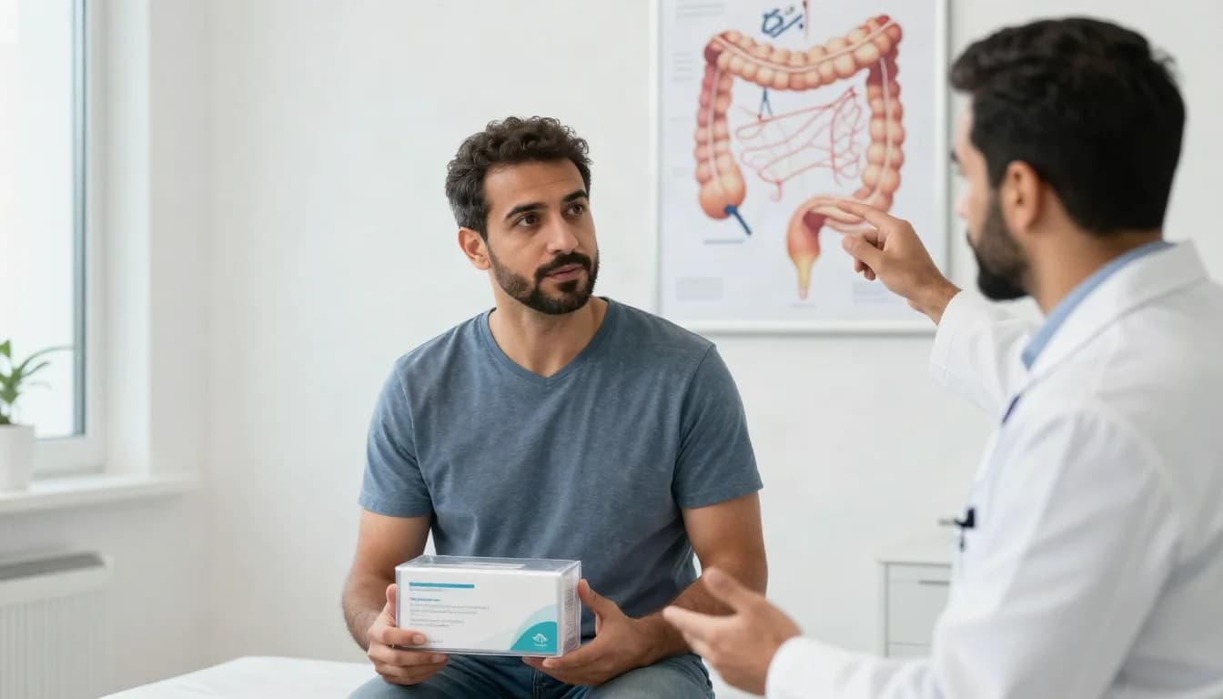 أطباء جهاز هضمي في معان — طبيب يشرح فحص الجهاز الهضمي لمراجع — دليل أفضل أطباء جهاز هضمي في معان