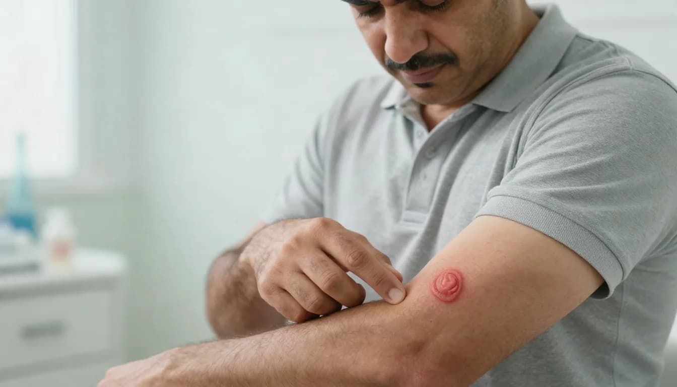 سعفة الجسم والقدم والأربية: أنواع العدوى الفطرية الجلدية والعلاج — تعريف بأنواع العدوى الفطرية الجلدية مثل سعفة القدم والجسم وطرق التعامل العلاجي معها.