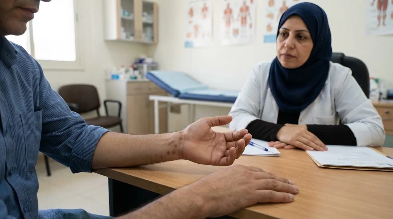 الجرب: كيف ينتقل وكيف تعالج الأسرة وتمنع عودة العدوى؟ — يغطي المقال كيفية انتقال عدوى الجرب، وضرورة علاج الأسرة كاملة لمنع تكرار الإصابة والعدوى.