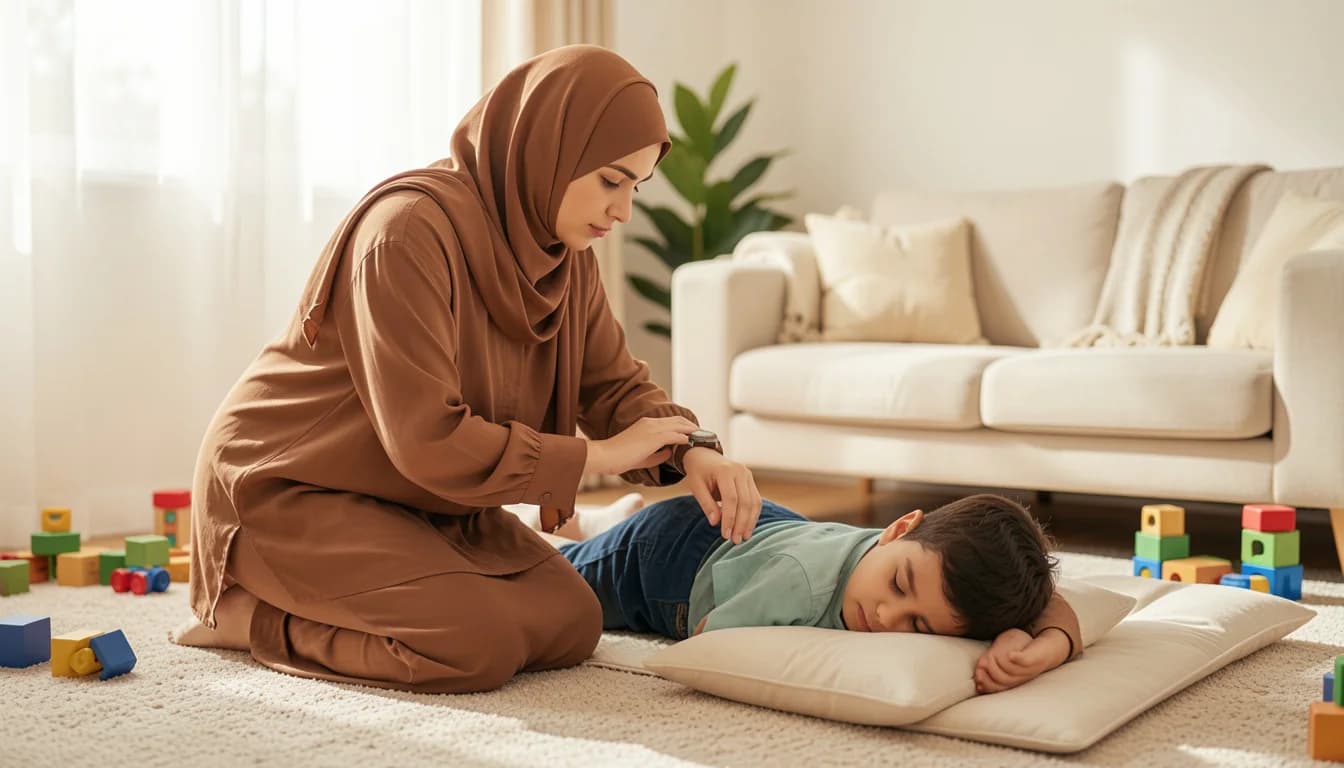 التشنج الحراري عند الأطفال: ما الذي تفعله الأسرة أثناء النوبة؟ — إرشادات للأسرة حول كيفية التصرف السليم أثناء نوبة التشنج الحراري عند الطفل.