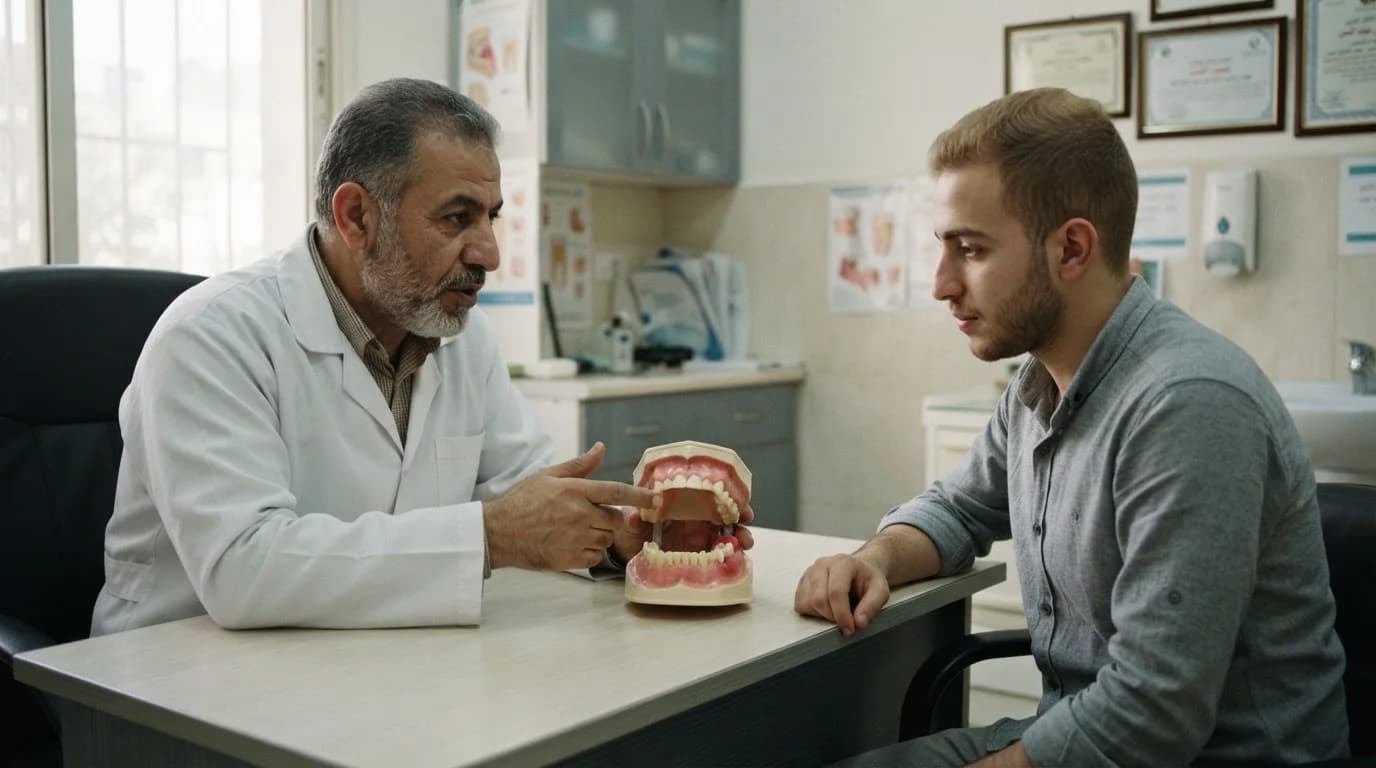 التهاب حول ضرس العقل: أسباب الألم والتورم وخيارات العلاج — شرح لأعراض وأسباب التهاب اللثة حول ضرس العقل وكيفية التعامل مع الألم.