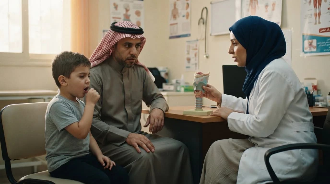 الخناق الفيروسي عند الأطفال: السعال النباحي والصفير الشهيقي — يوضح الدليل أسباب التهاب الحنجرة الفيروسي لدى الصغار وكيفية التمييز بين الأعراض الشائعة والطارئة.