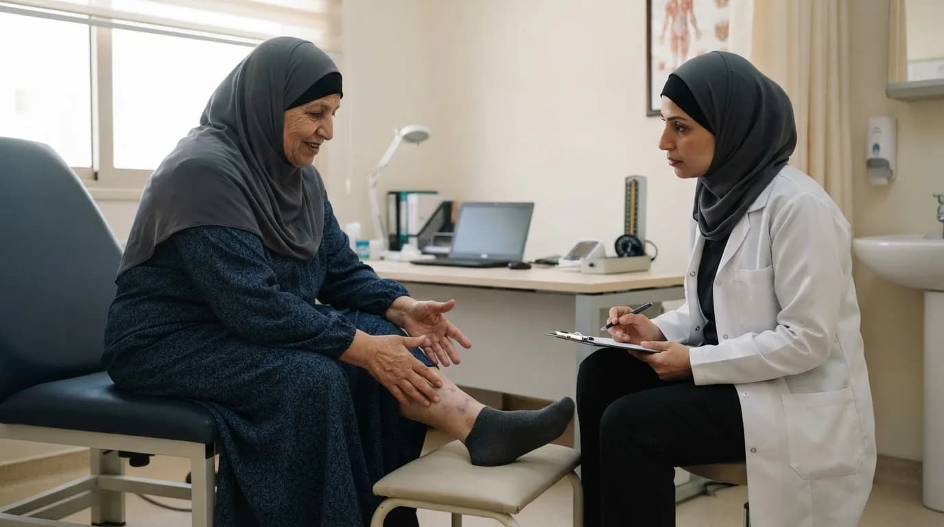 الدوالي الوريدية: ثقل الساق ومتى نحتاج دوبلر أو إجراء؟ — تعريف بالدوالي الوريدية وأعراضها، مع توضيح طرق التشخيص والخيارات العلاجية المتاحة.