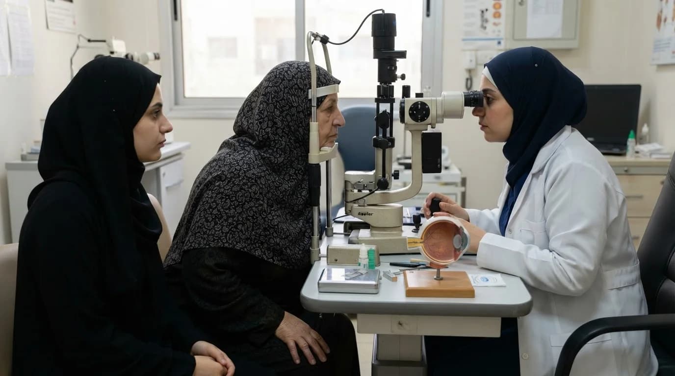 الزرق: ارتفاع ضغط العين وفقد النظر الصامت — معلومات عن مرض الزرق، مخاطر فقد النظر الصامت، طرق فحص العين، وإدارة ضغط العين المزمن.
