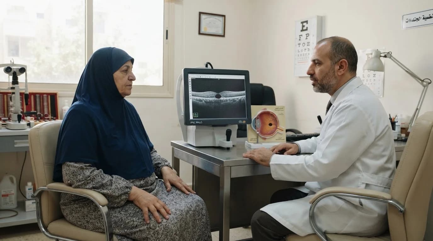 الثقب البقعي: تشوه الخطوط ومركز الرؤية — معلومات عن الثقب البقعي، تأثيره على الرؤية المركزية، طرق التشخيص، والحاجة المحتملة للجراحة.