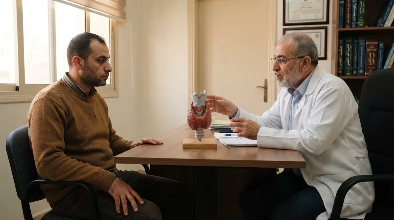 قصور الغدة الدرقية: الأسباب والأعراض وطرق العلاج — شرح لأسباب قصور الغدة الدرقية وأعراضها الشائعة، وطرق التشخيص المعتمدة وبروتوكولات العلاج الهرموني.