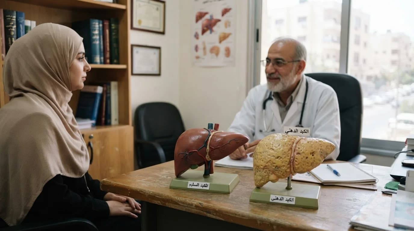الكبد الدهني: الأسباب والأعراض وطرق العلاج — تعريف بالكبد الدهني، أسبابه المرتبطة بنمط الحياة، مراحل تطوره، وأهمية التغذية في العلاج والوقاية.