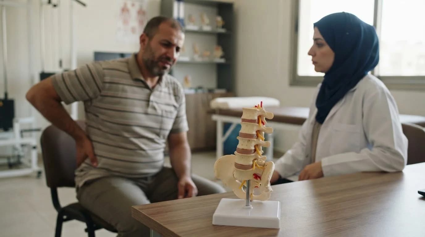 الانزلاق الغضروفي (الديسك): الأعراض وطرق العلاج — شرح للانزلاق الغضروفي وأعراضه، مع توضيح متى تستدعي الحالة تدخلاً طبياً أو جراحياً.