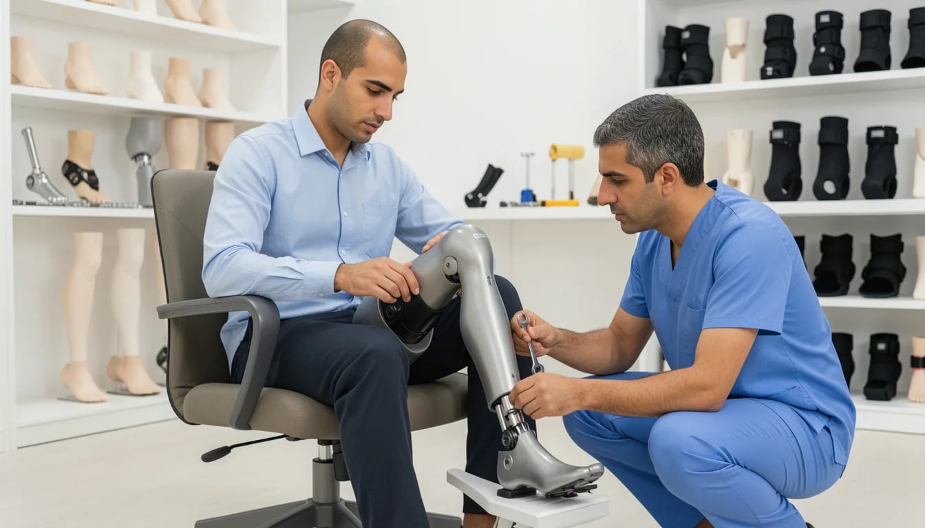 الأطراف الاصطناعية: دليل شامل للمرضى عن الاختيار، التأهيل، والحياة اليومية — دليل شامل للمرضى حول اختيار الأطراف الاصطناعية، مراحل التأهيل، وكيفية التكيف معها يومياً.